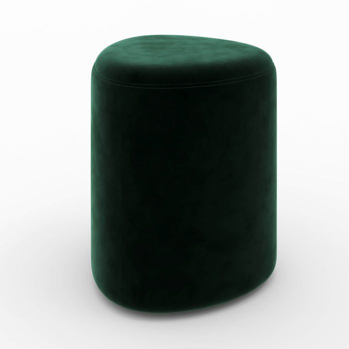 Pouf triangulaire en velours vert - Emmy - Maison Pavane