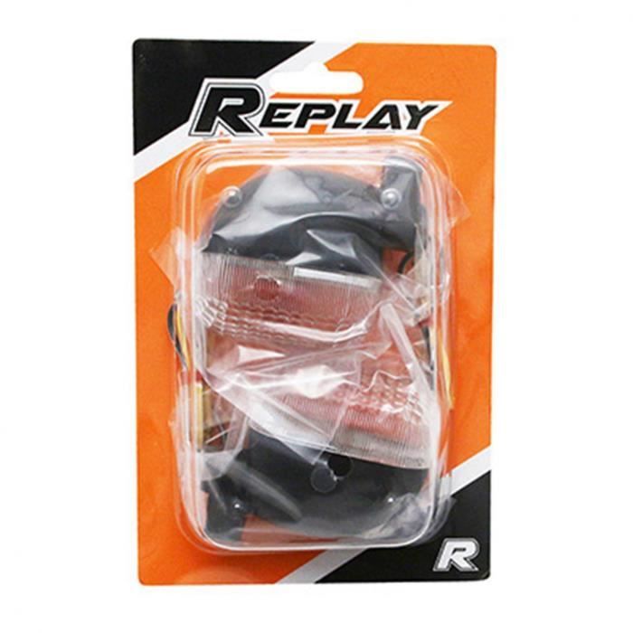 PHARES CLIGNOTANT SCOOT ADAPTABLE PEUGEOT 50 TKR, TREKKER, SQUAB AR TRANSPARENT-NOIR (PAIRE) ** -RE