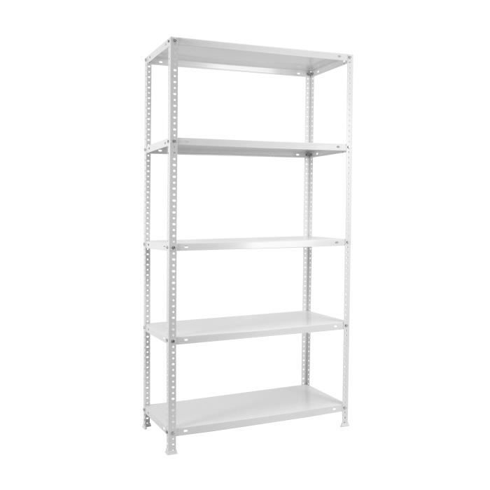 Etagère - SIMON RACK - KIT COMFORT PLUS 5/400 - Métal - 5 niveaux - Blanc 2000x1000x400mm