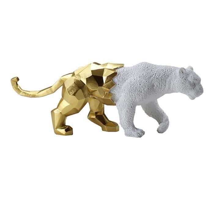 Figurine de guépard en résine, sculpture décorative moderne de léopard