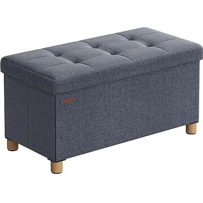 Banc De Rangement Pliable SONGMICS 110cm - Bleu Denim | 300kg Charge, 131L Volume
