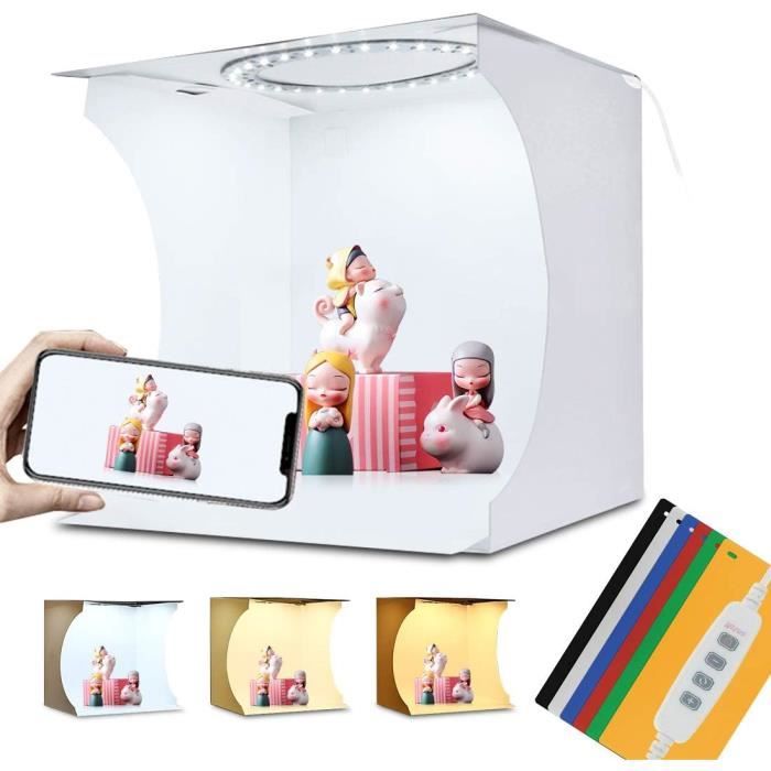 Boîte à Lumière Pliable Puluz 25cm Avec 12 Fonds De Couleur - Studio Photo Portable Pour Smartphone Et Appareil
