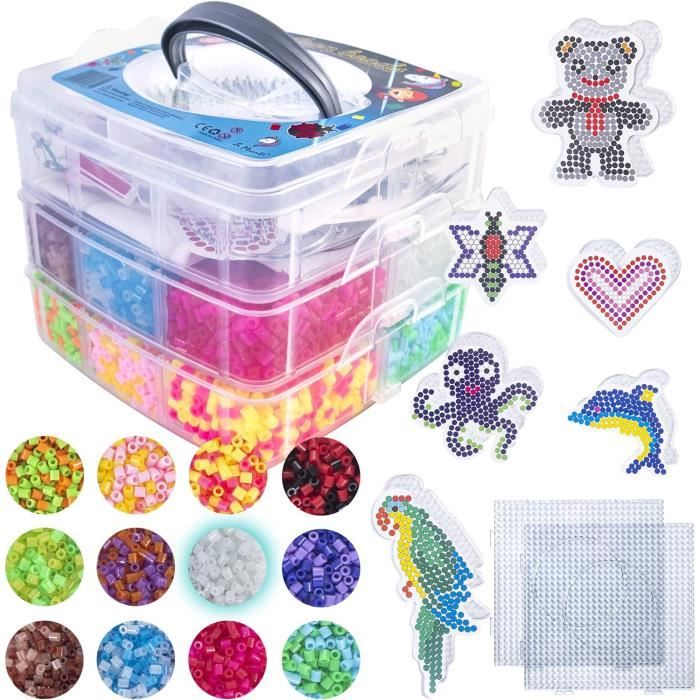 Kit Perles à Repasser La Manuli XL - 10000 Perles Midi + Plaques & Accessoires - Activité Créative Enfant