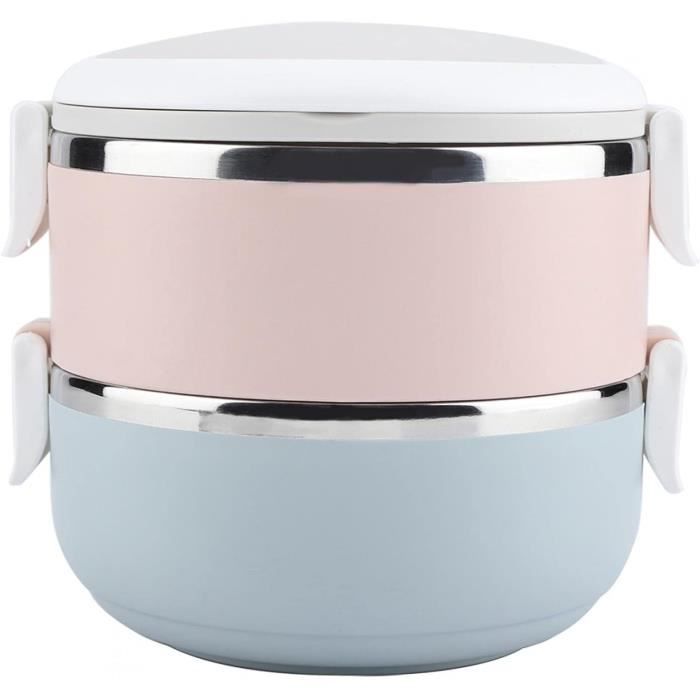 Boîte à Lunch Thermique Inox – Capacité 0,7 L, étanche – Pour Repas Chauds, étudiants, Bureau – Bleu, Poignée