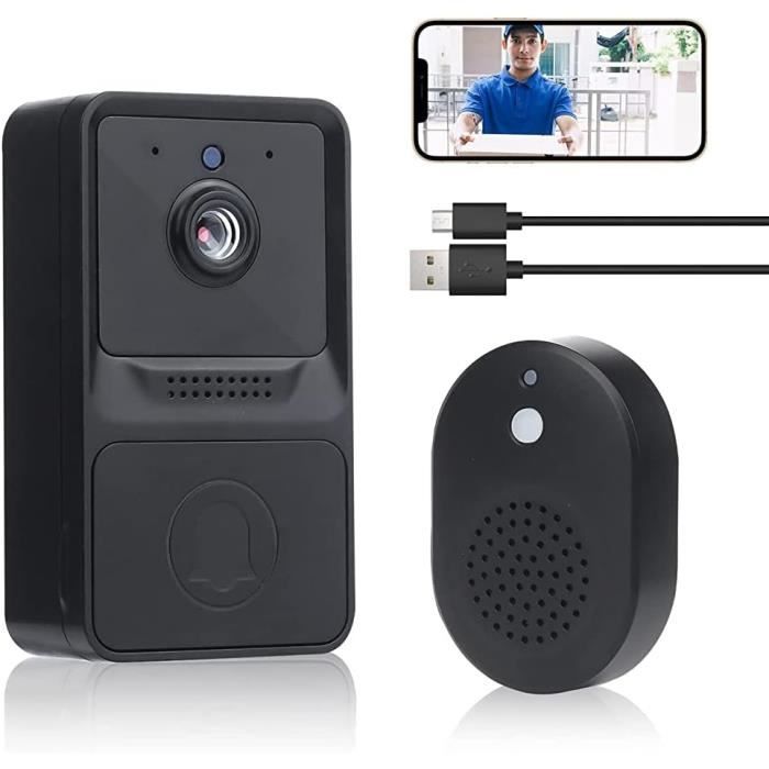 Visiophone Sans Fil – Sonnette Vidéo Intelligente WiFi Rechargeable (intérieur/extérieur) – Sans Marque