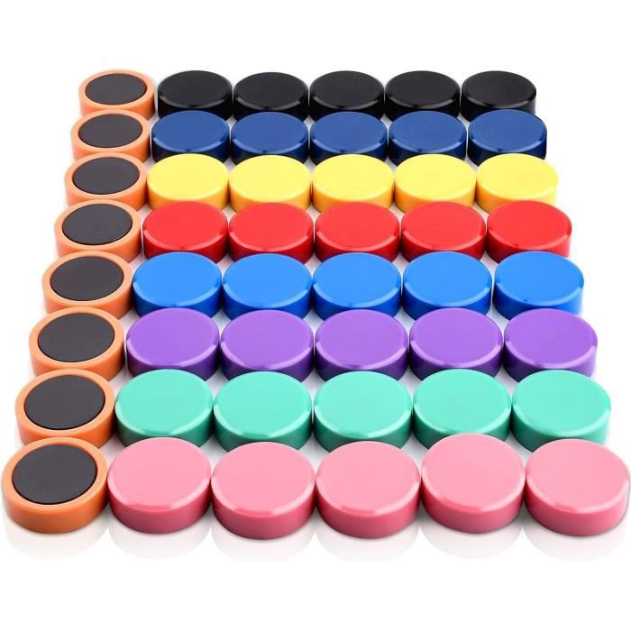 Magnets Décoratifs Noirs Lot De 10 Aimants Frigo Puissants - Ronds Noirs - Pour Tableau Magnétique, Calendrier, Notes Aimants Multi-surfaces