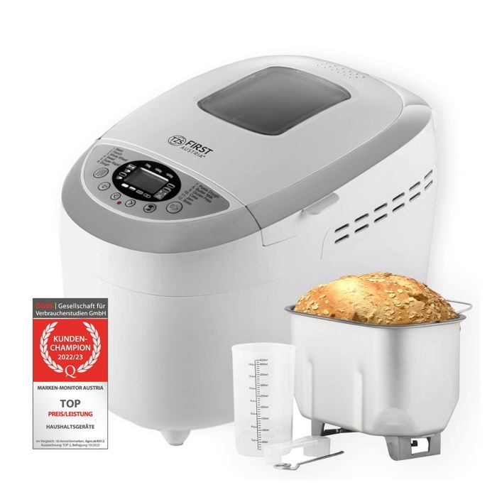 Machine à pain - 12 programmes, 850W - le pain jusqu'à 1200gr - avec fonction minuterie - écran LCD