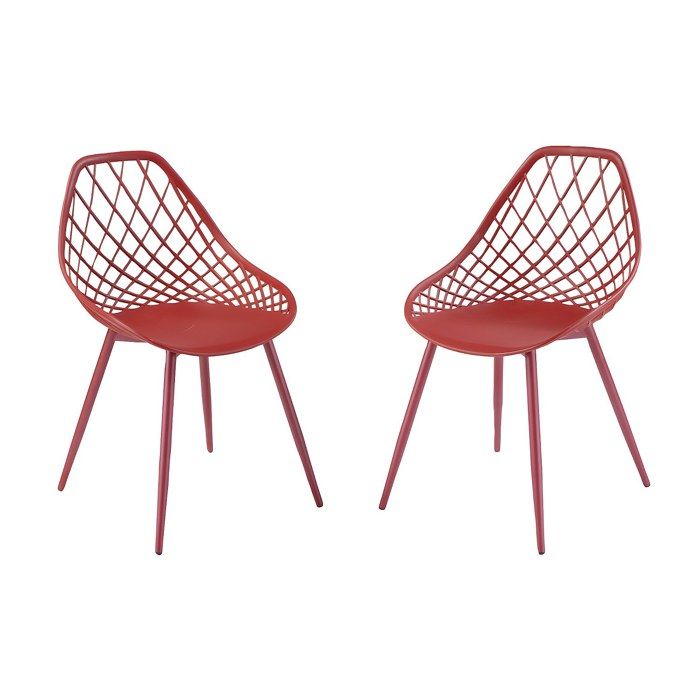 Lot De 2 Chaises De Jardin Malaga Bleu Canard - Polypropylène Et Métal, Résistantes UV Et Eau