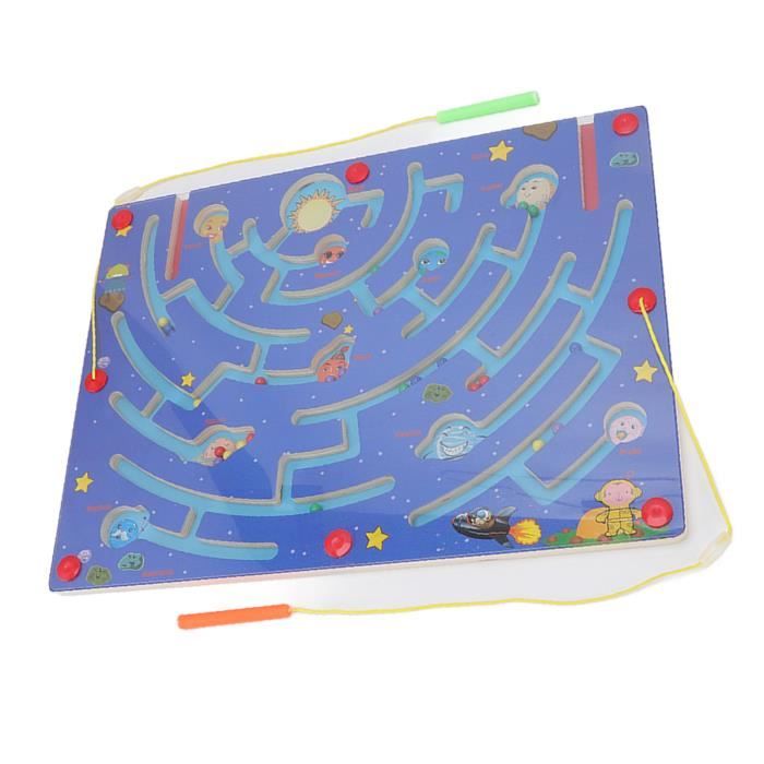 Puzzle Magnétique Labyrinthique Andux – Jeu En Bois Avec Bille Captive, Forme Poisson, Pour Coordination œil-main, Dès 3 Ans