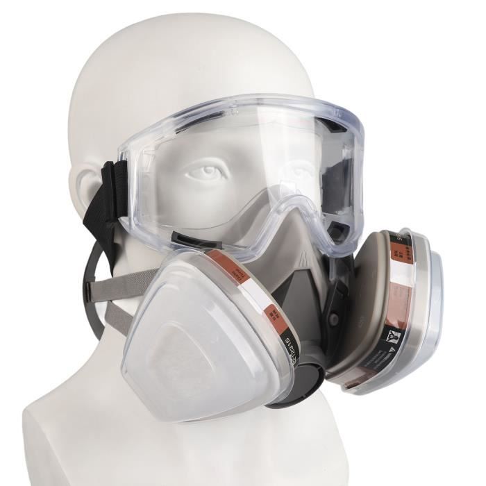 Masque de protection demi-visage en caoutchouc réutilisable VGEBY - Blanc - Incolore - Mixte