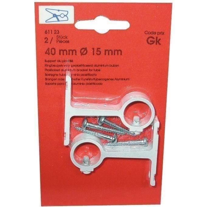 Support - lot de 2 - aluminium plastifié court - 40 mm