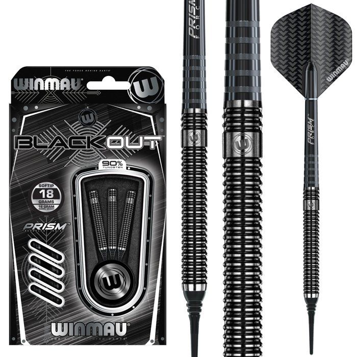 Fléchettes Professionnelles WINMAU Advance 500 Série - Pointe Souple En Tungstène 90% Avec Ailettes Et Tiges - 7
