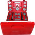 Kit de Réparation pour Repousse Piston, Set d'Outils pour Étrier de Frein, 21 pièces, avec une mallette rouge, Matériau:  Acier C45-1