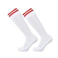 AY™ 3 paires de chaussettes de football montantes enfant en coton - rouge + blanc + noir-1
