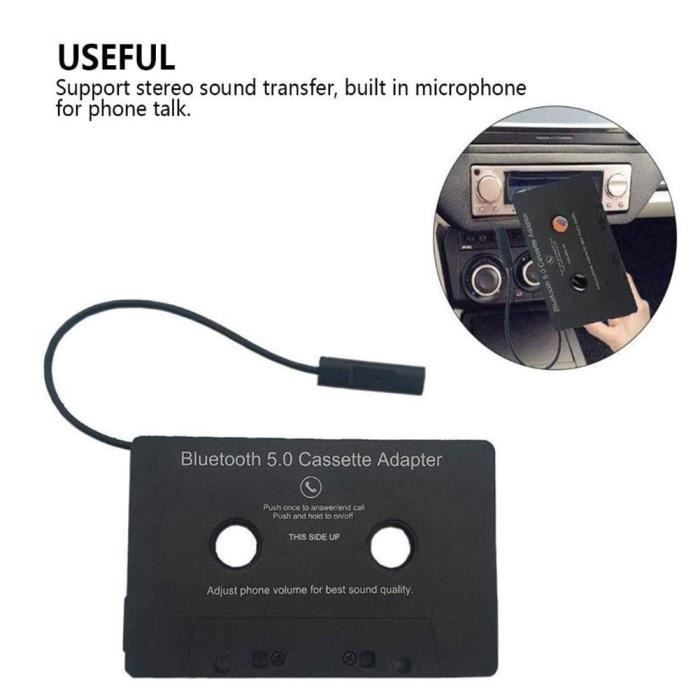 Pwshymi Cassette Bluetooth, Adaptateur Cassette Bluetooth Voiture sans Fil  Convertisseur de Récepteur de Cassette avec Câble USB pour DVD Radio :  : High-Tech