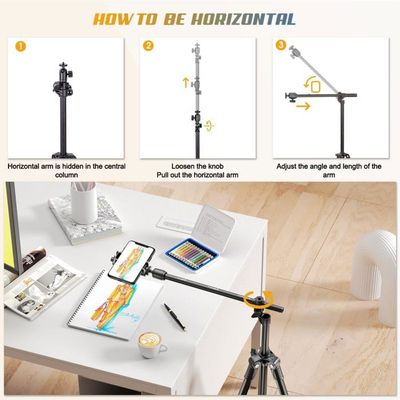 Trépied Smartphone 167cm Réglable - Rotule 360° - Télécommande - Pour Photo/Vidéo