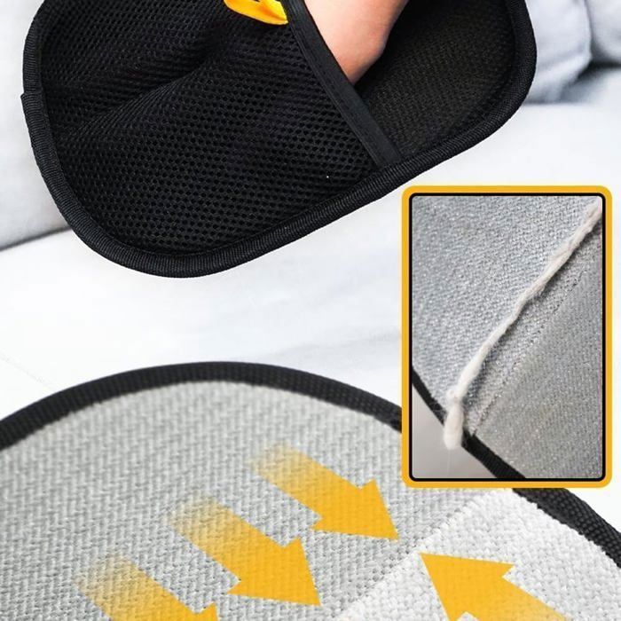 Gants épilation électrostatique Pour Chiens Et Chats - Lot De 2, Réutilisables, Lavables, 20,2x15,3 Cm (Noir)