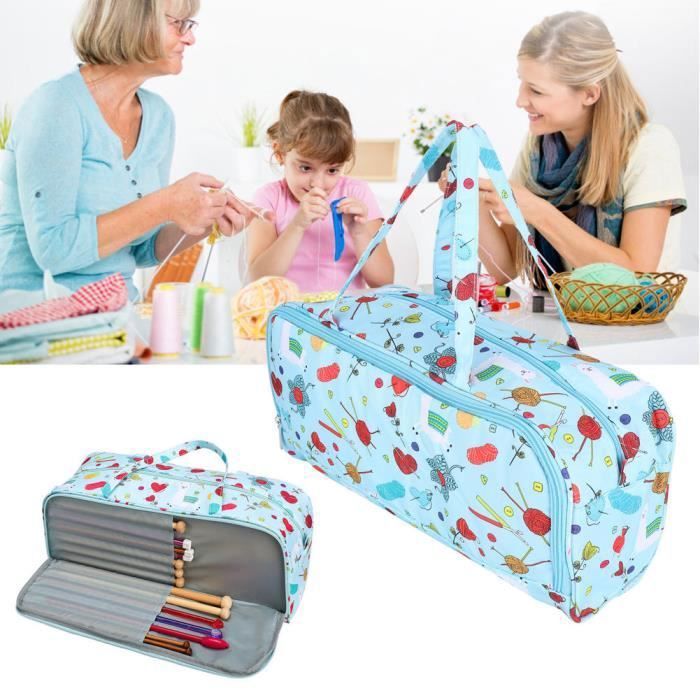 Sac fourre-tout de rangement pour fils textiles – Sac à tricoter en tissu Oxford léger – Poche avant pratique – Motif forêt tropicale | Leroy Merlin