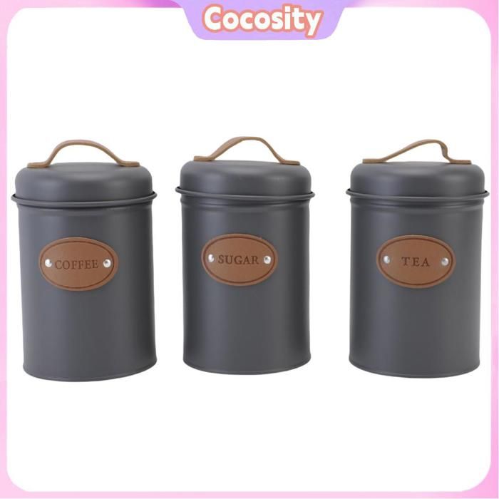Lot De 3 Boîtes De Conservation Thé En Métal Hermétiques - Boîtes à Thé En Fer Blanc Pour Thé En Vrac, Café, Bonbons