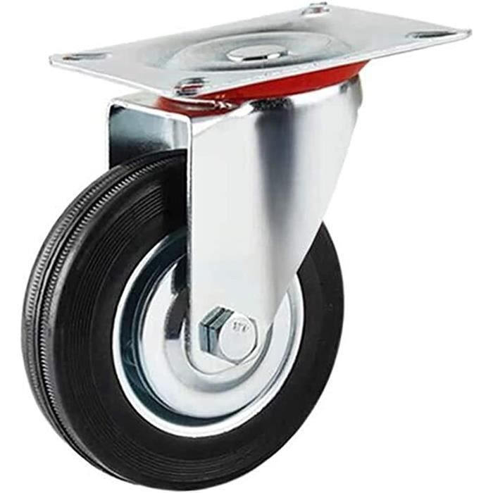 Roue Industrielle Pivotante Kippen 1601B1 - Diamètre 100mm, Caoutchouc Plein, Charge Max 70kg - Pour Chariots, Meubles