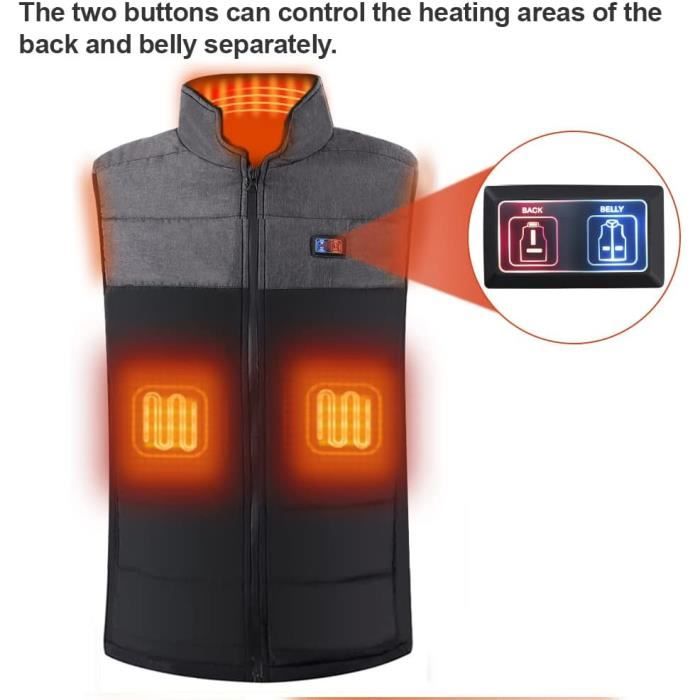 Gilet Chauffant Sans Manches Pour Femme - Chauffage USB 3 Niveaux (épaules, Taille, Ventre) - Léger Et Confortable - Pour Randonnée, Moto, Ski