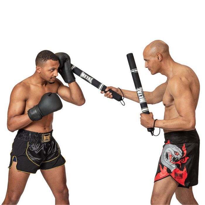 Short de boxe Thaï 8 Weapons Carbon - Noir Blanc - lecoinduring