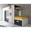 Lits Superposes Julien 2x90x190cm Armoire Integree Blanc Et
