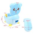 Bleu Siege des Enfant en forme d'ours - Pot Toilette de Bébé en Plastique - Portable et Couvercle rotatif à 90 ° @Yagewa-2