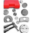 Kit de Réparation pour Repousse Piston, Set d'Outils pour Étrier de Frein, 21 pièces, avec une mallette rouge, Matériau:  Acier C45-2