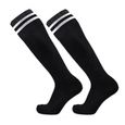 AY™ 3 paires de chaussettes de football montantes enfant en coton - rouge + blanc + noir-2