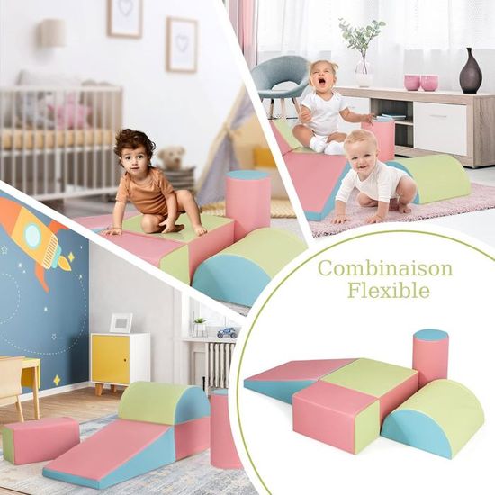 Parcours Motricité Bébé 6 Pièces - Mousse EPE Avec Housse PU