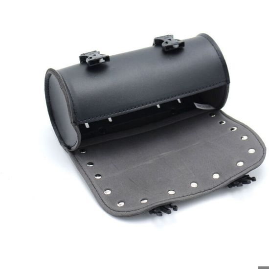 Sacoche Outils Moto Ronde En Cuir – Sac Universel Étanché Pour Fourche, Cadre Ou Selle
