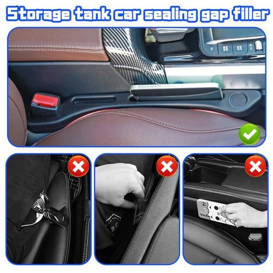 Lot De 2 Rangements Pour Espace Siège Auto - Remplisseur De Fente En Cuir PU, Antidérapant, Universel