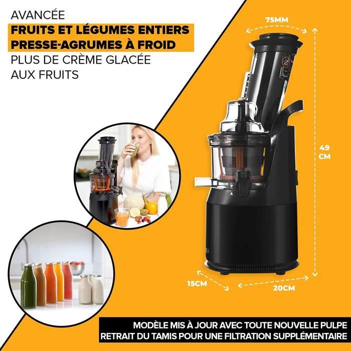 AMZCHEF Extracteur de Jus de Fruits et Légumes Sans BPA Slow Juicer Presse à Froid Machine,vert - Electroménager AMZCHEF Extracteur de Jus de Fruits et Légumes Sans BPA Slow Juicer Presse à Froid Machine,vert - Electroménager