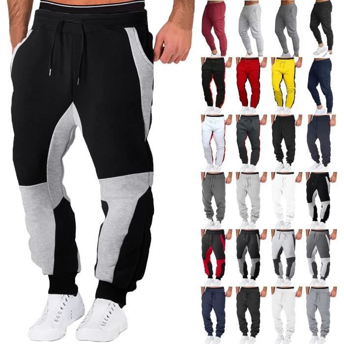 Pantalon jogging large molletonné poches zippées pour homme
