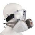 Masque de protection demi-visage en caoutchouc réutilisable VGEBY - Blanc - Incolore - Mixte-3