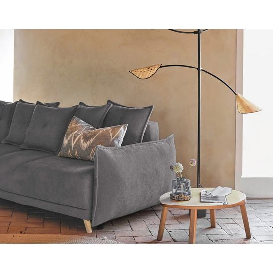 Lena Canapé Scandinave Dangle Gauche Gris Foncé 236x90x190cm