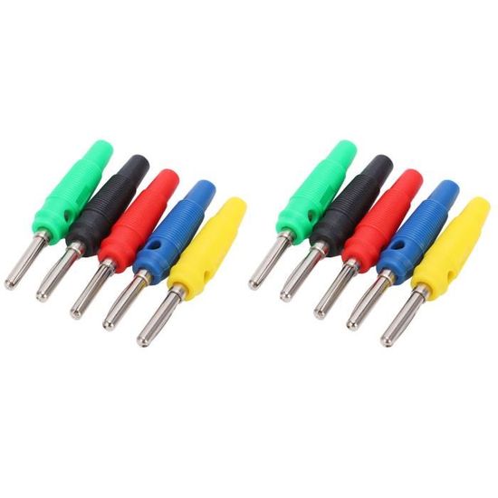 Cikonielf accessoires de test électrique 2 ensembles U23 4mm fiche banane à  aiguille unique rouge + jaune + bleu + vert + noir