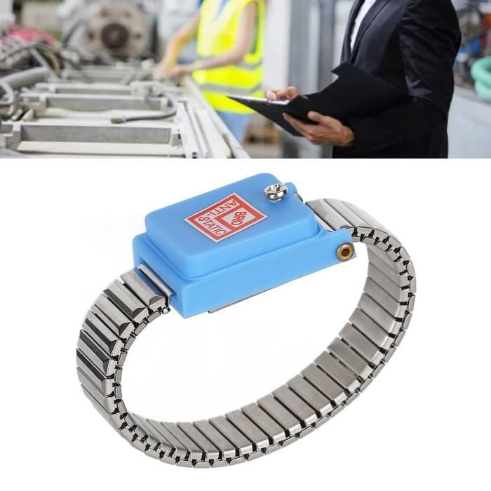 Bracelet Anti-Statique ESD Avec Cordon 2m Extensible – Dragonne De Décharge Avec Pince Crocodile