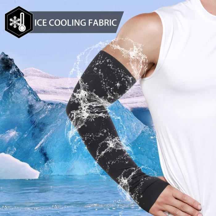 Compression bras,Manchons de bras en tissu de soie glacée