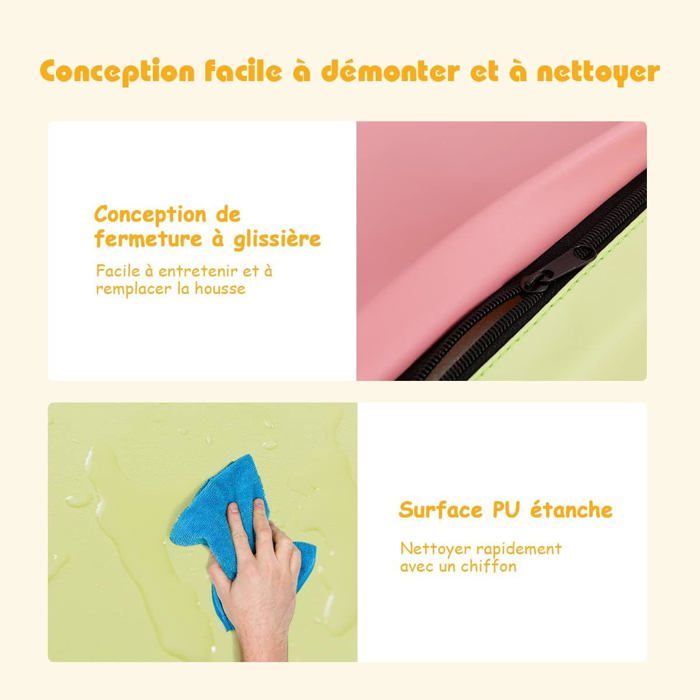GYMAX Module Motricité Bébé 5 Pièces En Mousse – Housse PU, Remplissage EPE, Jouet éducatif Pour Ramper, Grimper, Dès 1 An