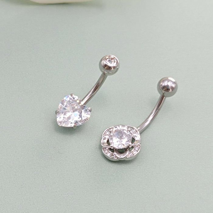 ANAZOZ Piercing Nombril Acier Chirurgical Menottes - Hypoallergénique Lot 2 Pièces