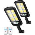 Stillcool®2pcs LED solaire PIR lampadaire 6 COB 3 Modes Éclairage de Garage Détecteur de mouvement sécurité étanche Jardin Chemin -0