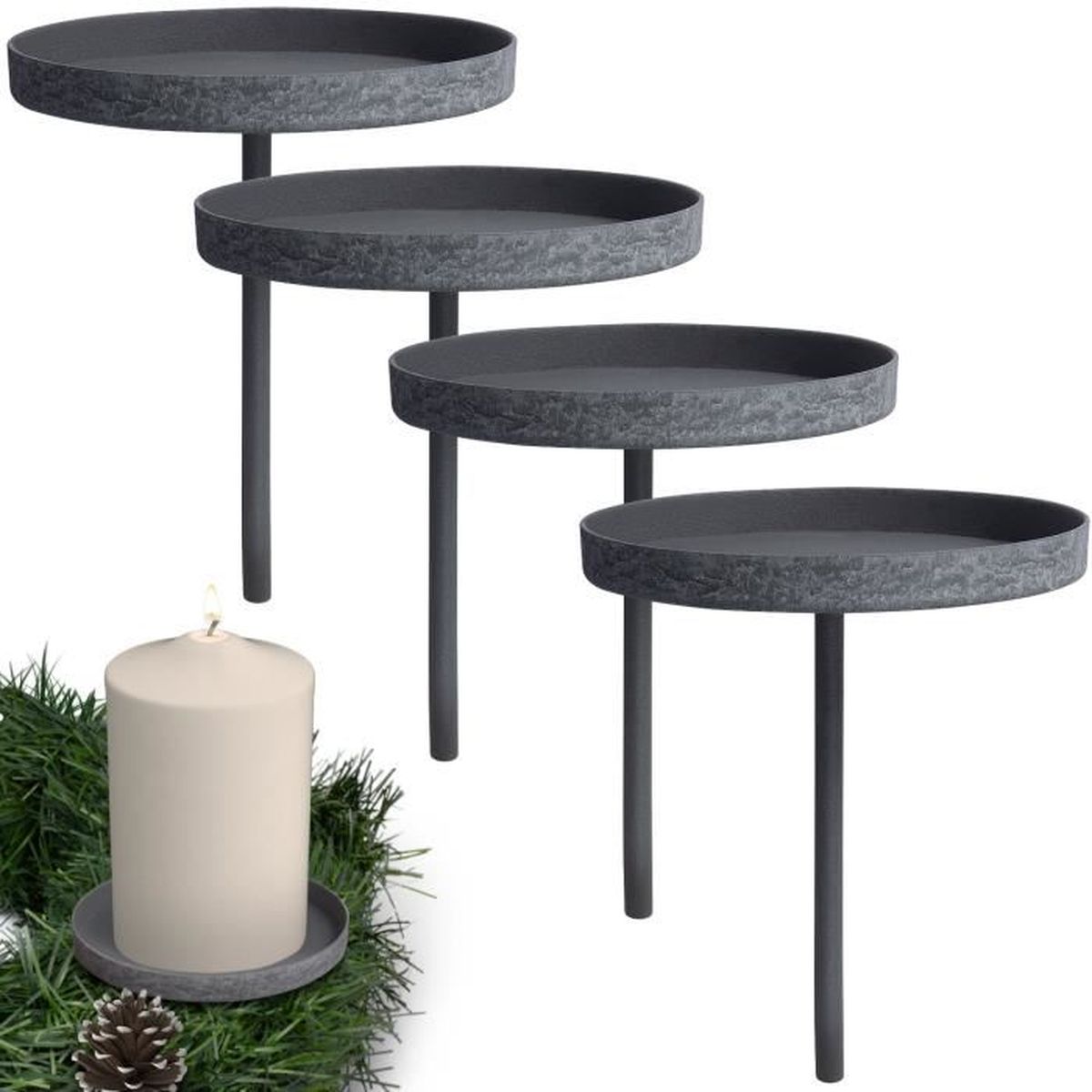 HS Candle Lot De 6 Bougies Pilier En Cire 8 Cm X 20 Cm (lot