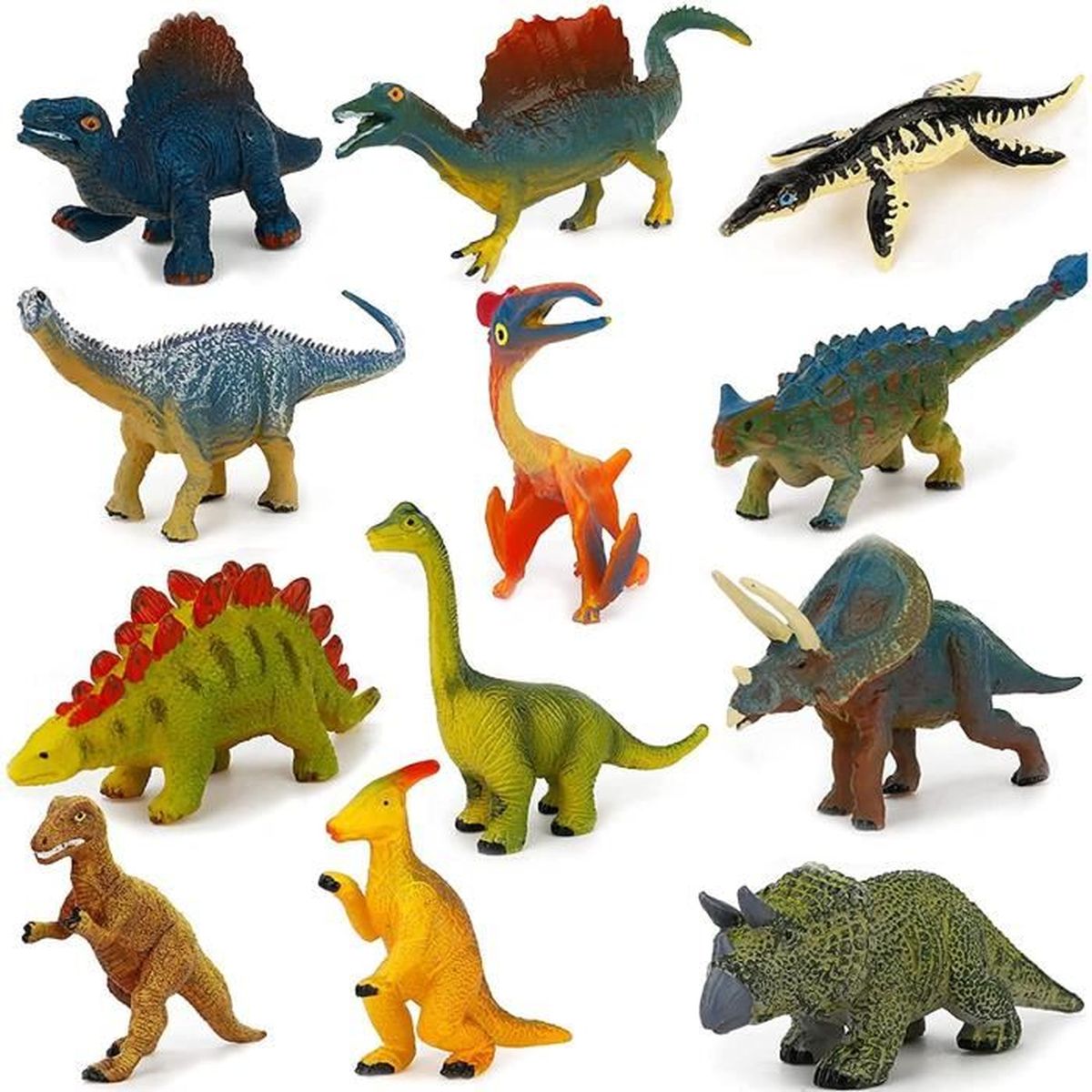12 Figurines Dinosaures Qui Brillent Dans Le Noir – Set Réaliste En PVC Pour Garçons Et Filles, Cadeau Anniversaire, Déco Fête Et Apprentissage Ludique