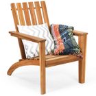 DREAMADE Fauteuil de Jardin en Bois d’Acacia, Chaise de Jardin Style Adirondack, pour Terrasse, Balcon, 69X73X85CM, Charge 160 KG