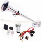 YIYIDA Klaxon Camion12V puissant Argent Tube 450mm Longueur Trompette Corne Haut Parleur compresseur de Voiture Camions Motos et