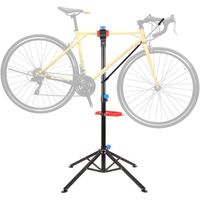 Pied d'Atelier pour Vélo - Support Stand de Réparation Hauteur Réglable 105-170CM - Pivotant 360° - Noir