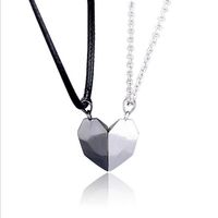 INS Magnet collier avec pendentif en forme de cœur, bijou Vintage pour homme, Couple, amitié, deux en un 3 -CLAT8224