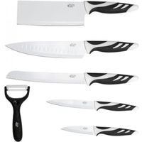 Cecotec  Set de couteaux Blancs. Revêtement antibactérien et antiadhésif. Lot de 6 couteaux professionnels suisses.